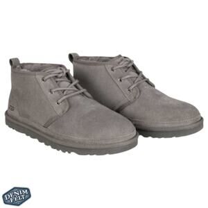 UGG Men's Charcoal Neumel Suede Casual Lace Up Short Winter/Snow Boots | NEW!!